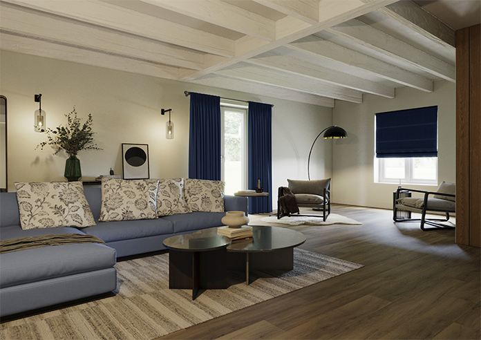 Shima Faux Silk, Indigo - Made to Measure Curtains - Image 7